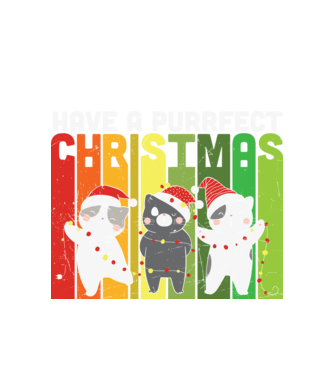 Have a purrfect christmas model alb pe tricou