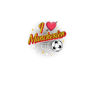 Popart Manchester model negru pe tricou