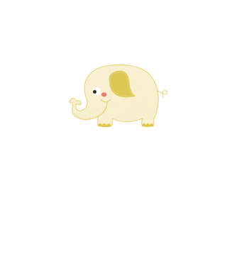 Cute elephant model alb pe tricou