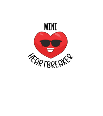 mini heartbreaker model alb pe tricou