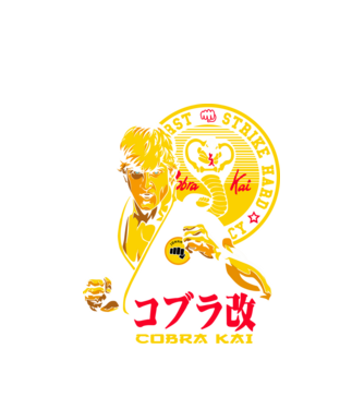 cobra kai poster model alb pe tricou