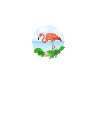 Flamingo model alb pe tricou