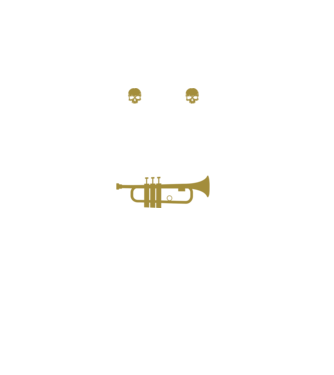 I play heavy metal trumpet model negru pe tricou