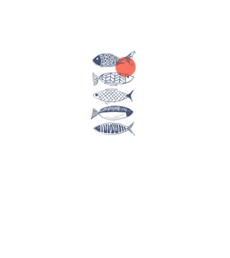 Fish model alb pe tricou