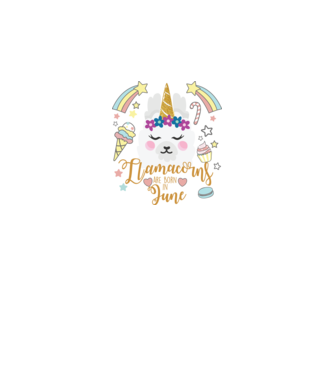 Llamacorns are born in June model alb pe tricou