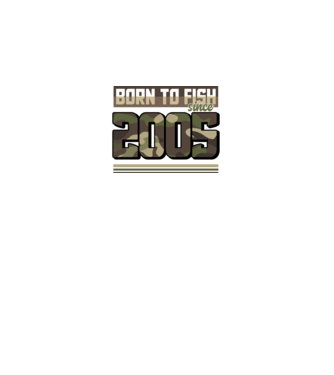 Born to fish since 2005 model negru pe tricou