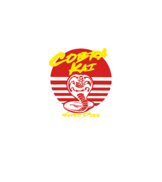 cobra kai sunset logo model negru pe tricou