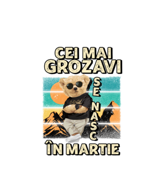 RETRO teddy MARTIE model alb pe tricou