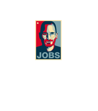 Jobs pop art model alb pe tricou