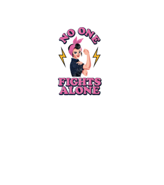 No one fights alone pinup texture model alb pe tricou