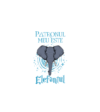 Patronul meu este ELEFANTUL model negru pe tricou