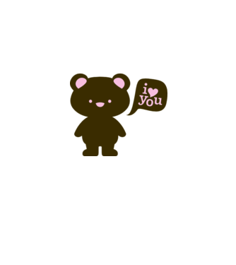 I Love You Bear model alb pe tricou