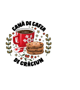 Cană de cafea de Crăciun model negru pe tricou