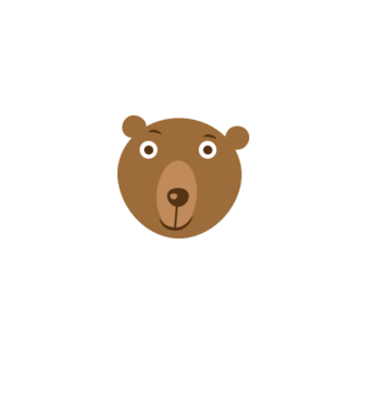 Bear Face model alb pe tricou