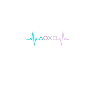 Playstation Symbols EKG model albastru jeanși pe tricou