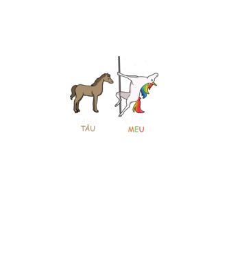 calul tău - calul meu model negru pe tricou
