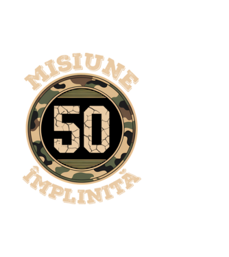 Misiune împlinită 50 model alb pe tricou