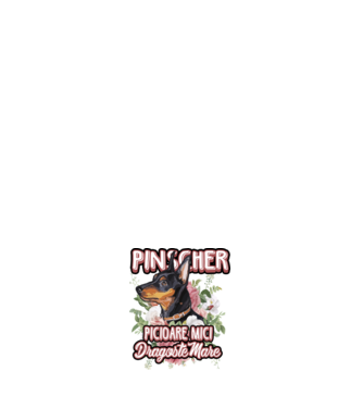 Pinscher picioare mici dragoste mare model alb pe tricou