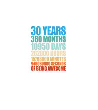 30 years of being awesome model negru pe tricou