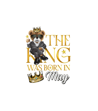 The king was born int MAY model alb pe tricou