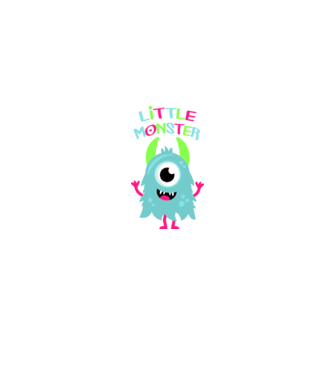 Little monster model alb pe tricou