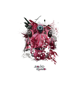 squid game poster model alb pe tricou