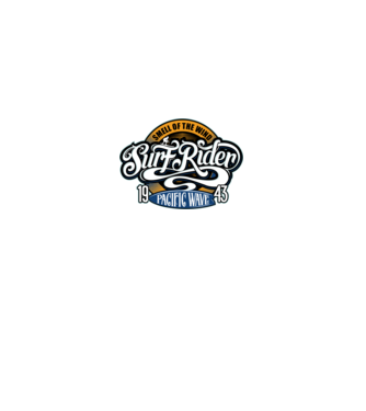 Surf Rider model negru pe tricou