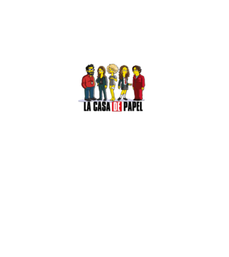 la casa de papel simpson model alb pe tricou