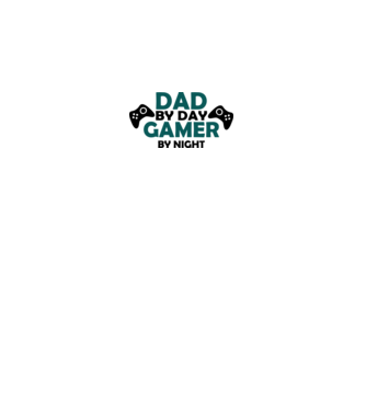 Dad by day gamer by night model alb pe tricou