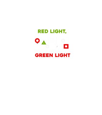 red light green light model negru pe tricou