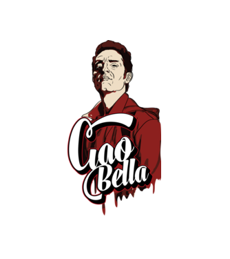 ciao bella berlin model alb pe tricou