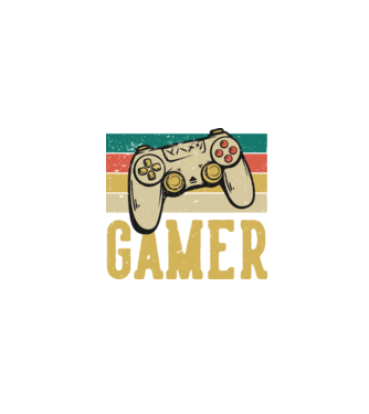 Retro gamer model negru pe tricou