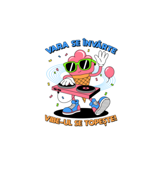 Vara se învârte model alb pe tricou