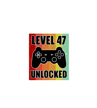 level 47 unlocked retro gamer model negru pe tricou