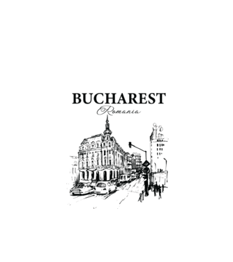 România Bucharest vintage model alb pe tricou