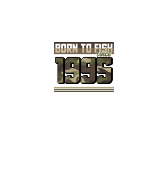 Born to fish since 1995 model negru pe tricou