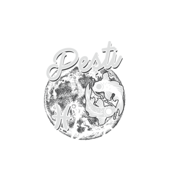 Zodiac femeie PEȘTI retro model alb pe tricou