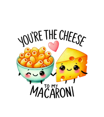 Cheese to my Macaroni model alb pe tricou