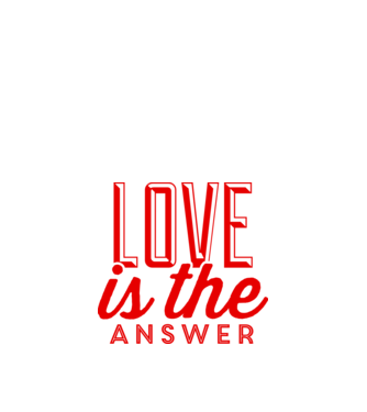 love in answer model negru pe tricou