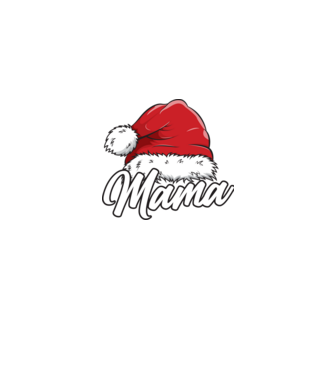 mama Santa Hat model albastru jeanși pe tricou