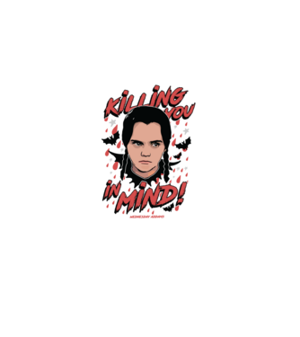 WEDNESDAY Killing You in my mind model alb pe tricou