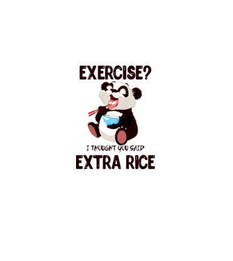 Exercise panda model alb pe tricou