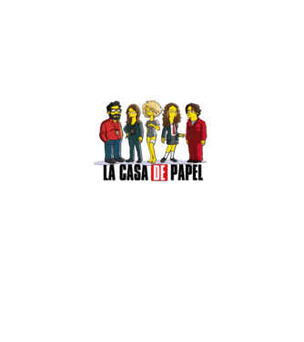 la casa de papel simpson model alb pe tricou