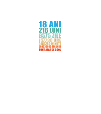 De 18 ani - luni - zile - ore - minute - secunde - sunt atât de cool model negru pe tricou