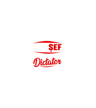 denumirea purtătorului acestui tricou: șef - calificare: dictator model negru pe tricou