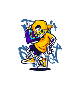 Graffiti model alb pe tricou