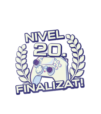 Nivel 20 finalizat! model alb pe tricou