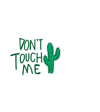 Dont touch me model alb pe tricou