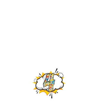 Birthday Comic Number 4 model negru pe tricou