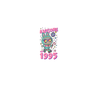 Awesome since 1995 - Labubu model negru pe tricou